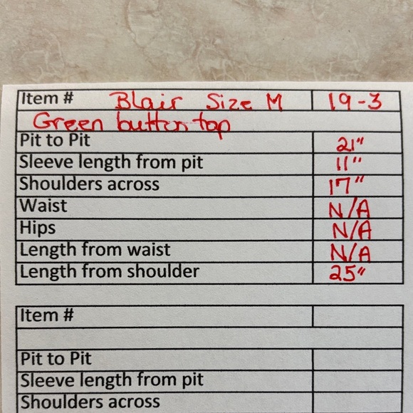 19-3. Blair Sage Green Casual button down top - Picture 6 of 6